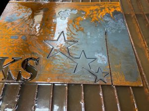 Metal work with stars